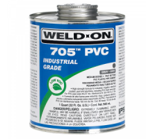 Клей 946 мл для изделий из ПВХ в нап. питьевом водоснаб., Weld-On 705 (США), в банке с кисточкой
