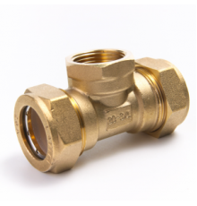 Тройник латунный Ø 20 мм c переходом на ВР 3/4" LAVITA (Корея), PN15, Tmax=110 °C для соединения гофр. трубы из нерж. стали
