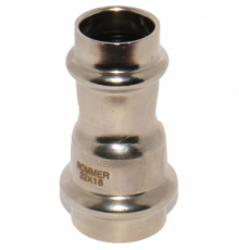 Муфта переходная D 22х15 мм из нерж.стали под пресс, Rommer, PN16, Tmax=120 °C, для соединения тонкостенных стальных труб