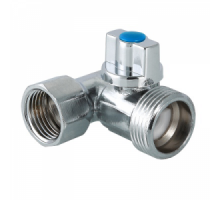 Кран шаровой 1/2"х3/4"х1/2" ВР/НР/НР для подключения сантехприборов, VALTEC, Т-образный, латунный хромированный, PN8, t max 85 °С