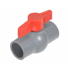 Кран шаровой ПВХ Ø 20 под клей, PTFE/EPDM неразборный, PN10, TU-POLY (Китай)