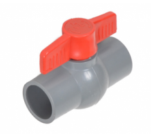 Кран шаровой ПВХ Ø 25 под клей, PTFE/EPDM неразборный, PN10, TU-POLY (Китай)
