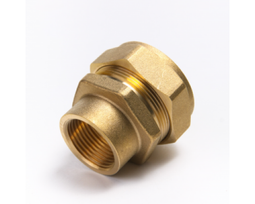 Муфта латунная Ø 15 мм c переходом на ВР 3/4" LAVITA (Корея), PN15, Tmax=110 °C для соединения гофр. трубы из нерж. стали