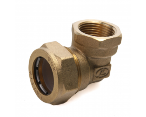 Угольник латунный Ø 20 мм c переходом на ВР g 3/4" LAVITA (Корея), PN15, Tmax=110 °C для соединения гофр. трубы из нерж. стали