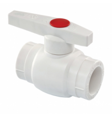 Шаровой кран Ø 40 PP-R (стальной шар), PTFE/EPDM, цвет белый, Valfex