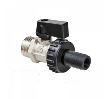 Кран шаровой 1/2" НР/штуцер 14 мм, дренажный, разборный, флажок, VALTEC, латунь никел., PN10, t max 95 °С