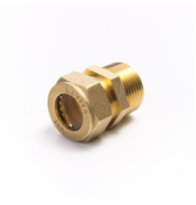 Муфта латунная Ø 15 мм c переходом на НР 3/4" LAVITA (Корея), PN15, Tmax=110 °C для соединения гофр. трубы из нерж. стали