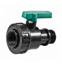 Кран шаровой пластиковый (ПП) 3/4" с ВР/НР PN10, (Турция)