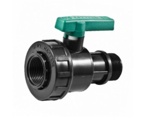 Кран шаровой пластиковый (ПП) 3/4" с ВР/НР PN10, (Турция)