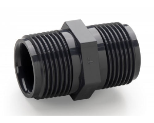 Ниппель ПВХ 1/2" НРхНР (1,6 МПа) COMER (Италия) NI610200PVC