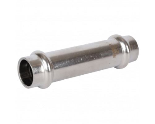 Муфта прямая D 18 мм из нерж.стали под пресс, Rommer, PN16, Tmax=120 °C, для соединения тонкостенных стальных труб