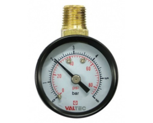 Манометр радиальный VALTEC, Рmax = 0,6 МПа, Тmax = 110 °С, D 40 мм, присоединение G 1/4" (штуцер) VT.TM40.VC.02