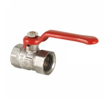 Кран шаровой 1/2" (Ду15) ВР/ВР, рычаг, VALTEC COMPACT, латунь никел., стандартнопрох., PN25, t max 120 °С, VT.090.N.04