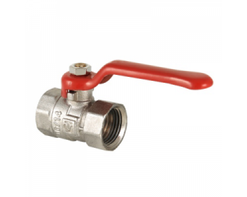 Кран шаровой 1/2" (Ду15) ВР/ВР, рычаг, VALTEC COMPACT, латунь никел., стандартнопрох., PN25, t max 120 °С, VT.090.N.04