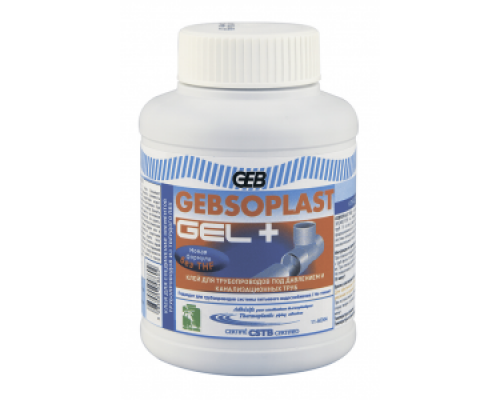 Клей 250 мл для изделий из ПВХ в нап. питьевом водоснаб., Gebsoplast GEL PLUS (Франция), в банке с кисточкой