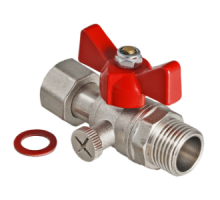 Кран шаровой для подключения манометра, 1/2"(НР) - 1/4"(ВР), Tmax=130°С, Py 1,6МПа, VALTEC