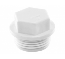 Пробка (заглушка) с НР 1/2" короткая, PP-R, цвет белый, TEBO