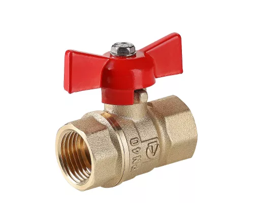 Кран шаровой 1/2" (Ду15) ВР/НР, бабочка, VALTEC СТАНДАРТ, латунь , полнопрох., PN40, t max 150 °С, VT.123.GN.04