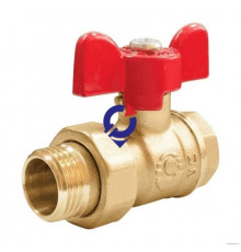 Кран шаровой 1/2" (Ду15) ВР/НР бабочка, Valfex-OPTIMA, латунь никел., полнопрох., PN25, t max 150 °С