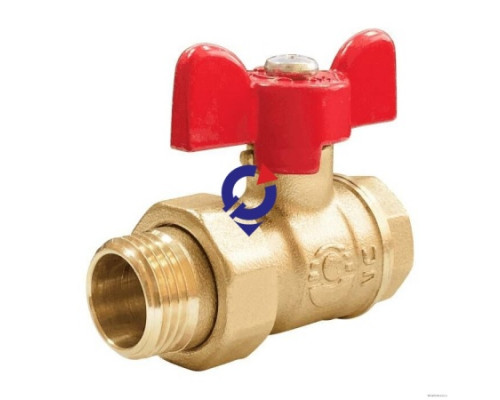 Кран шаровой 1/2" (Ду15) ВР/НР бабочка, Valfex-OPTIMA, латунь никел., полнопрох., PN25, t max 150 °С