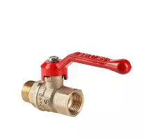 Кран шаровой 1/2" (Ду15) ВР/НР, рычаг, VALTEC СТАНДАРТ, латунь , полнопрох., PN40, t max 150 °С, VT.121.GN.04
