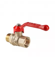 Кран шаровой 1/2" (Ду15) ВР/НР, рычаг, VALTEC СТАНДАРТ, латунь , полнопрох., PN40, t max 150 °С, VT.121.GN.04
