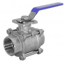 Кран шаровой 3/4" (Ду20) ВР/ВР, с рукояткой, корпус нерж.сталь AISI 304, полнопроходной, PN64, t max 180 °С, BV10, MotorValve (с площадкой под привод)