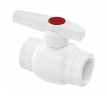 Шаровой кран Ø 20 PP-R (латунный шар), PTFE/EPDM, цвет серый, TEBO